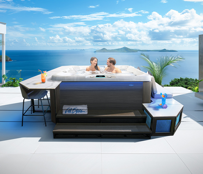 Calspas hot tub being used in a family setting - Deerfield Beach